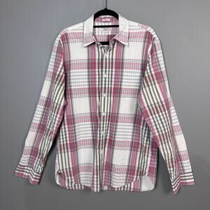 Wallace & Barnes J. Crew shirt Mens Medium Western Plaid button down Retro work